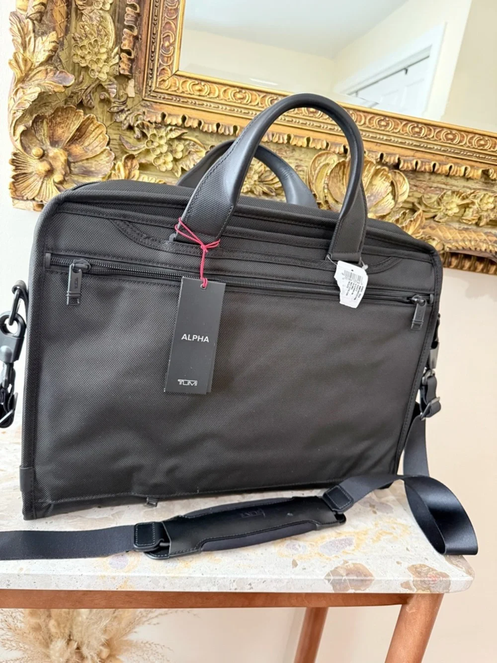 Tumi Black Nylon Laptop Briefcase with Dual Handles